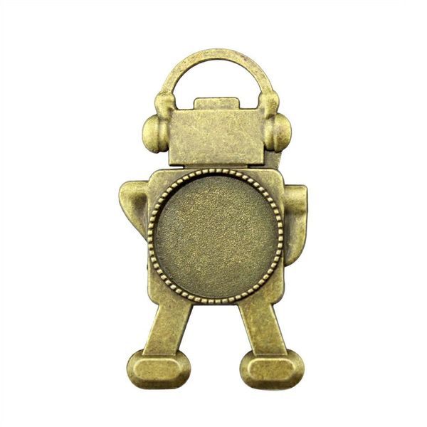 

4 шт. кабошон камея базовый лоток безель пустой аксессуары ювелирные изделия стимпанк робот одной стороне внутренний размер 20 мм круглый fl, Slivery;crystal