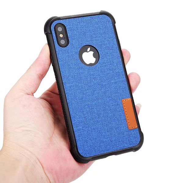 

retro cloth grain for iphone xs max cover hybrid 3in1 shockproof pc+tpu+texile phone case for iphone xs max case