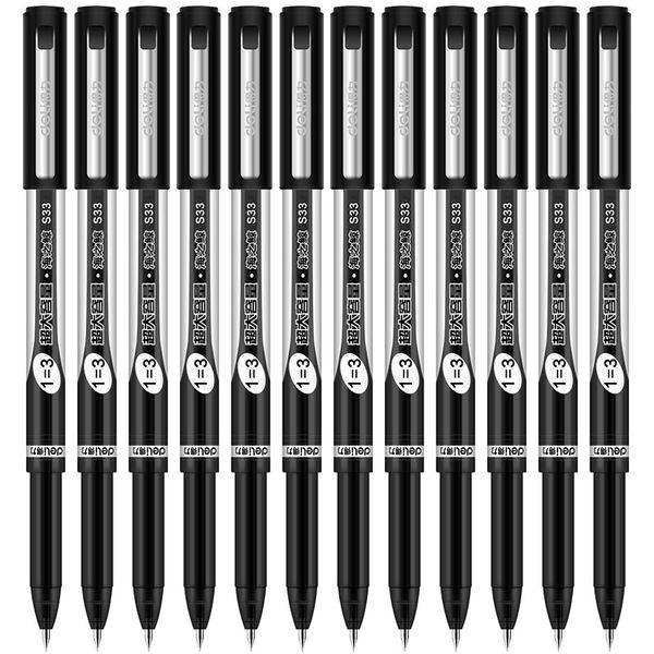 

deli 4 pcs/lot retractable gel ink pen black ink fine point 0.5mm office school supplies stationery s33