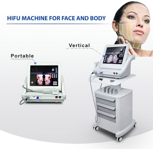 

2018 high intensity focused ultrasound hifu without trolley 7mhz and 4mhz remove neck wrinkles face lift machine