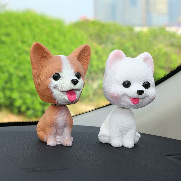 

car ornament cute shake head nodding dog doll automotive interior dashboard decoration bobblehead puppy figure toys accessories