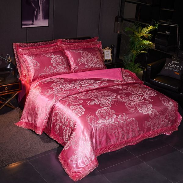 Wedding Luxury Bedding Sets Jacquard Queen King Size Duvet Cover