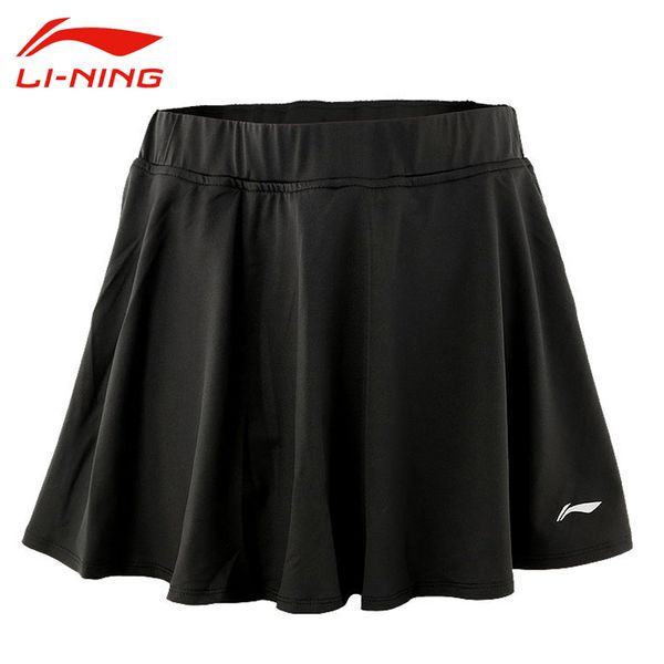

wholesale- women badminton skirts li ning microfiber spandex jersey solid breathable quick dry fit sport training skirts askk162, Black;red