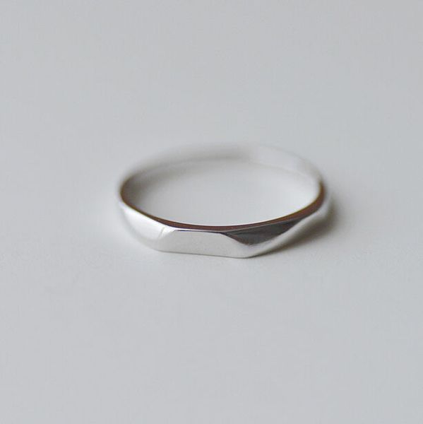 

flyleaf 100% 925 sterling silver jewelry fashion glossy rhombic open ring simple wedding rings bague femme, Slivery;golden