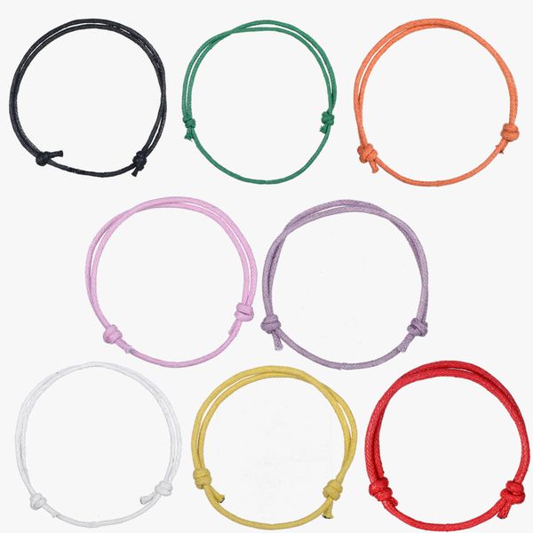 

teamer 2018 new handmade korean wax cord friendly bracelet simple bracelet 8 colors of adjustable original jewelry 20pcs/lot, Golden;silver