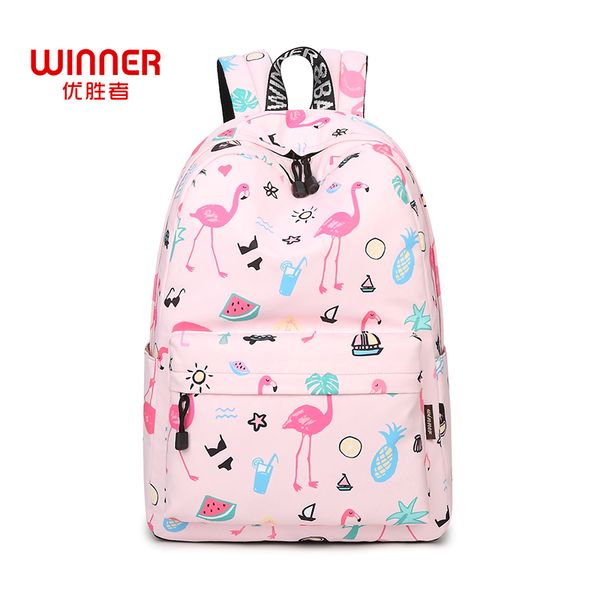 

winner original designer backpacks women cute flamingo printing backpack for teenage girls laptop school bags 2018