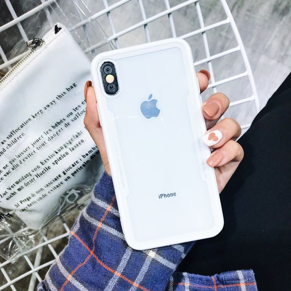 

2018 elegant for samsung galaxy s8 suitcase tpu + acrylic phone case clear soft edge clear back cover for iphone 8 plus case