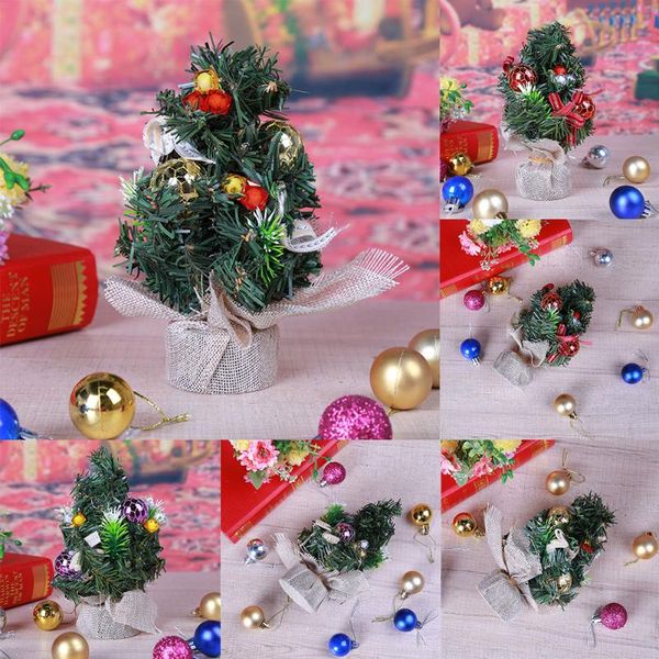 Mini Christmas Tree Ornament Gifts Home Office Desk Table
