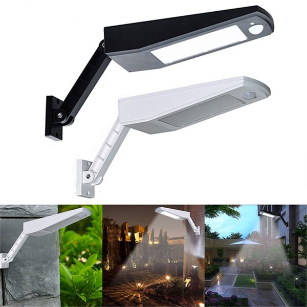 

48 led olar light 900lm led wall lamp pir en or motion 4 mode emergency light with adju table pole for garden outdoor lighting
