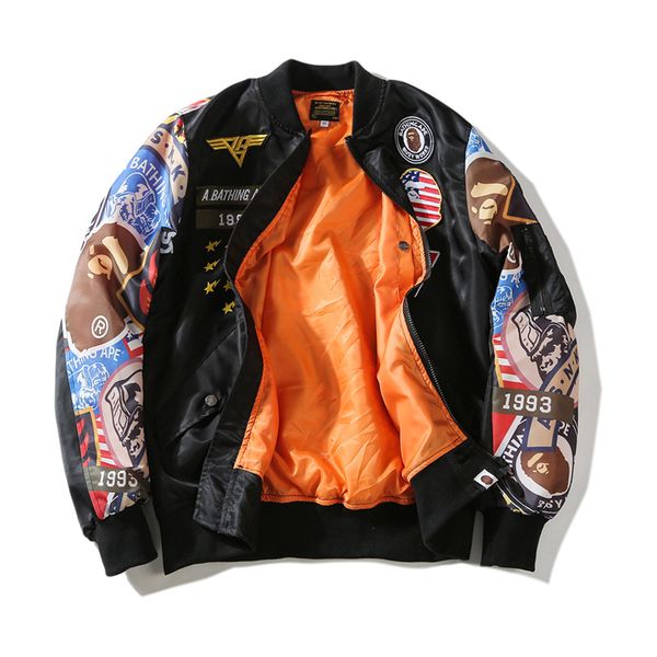 

мужчины с длинным рукавом куртка хлопок черный граффити печати досуг движение мо