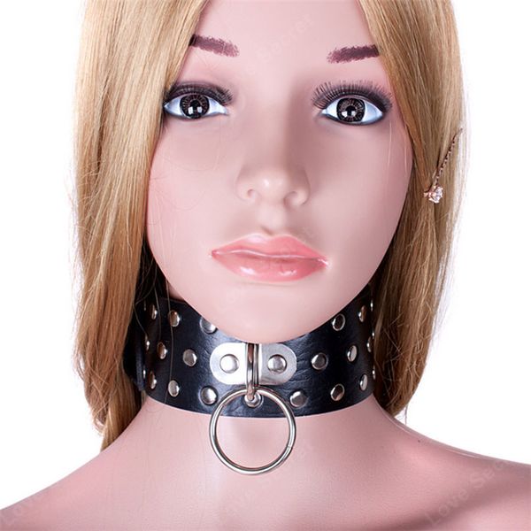 

pu leather bondage restraint game fetish restraints women neck black slave collar products for couples toys gmpvc