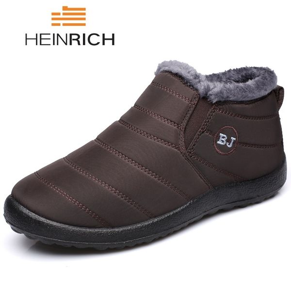 

heinrich male winter shoes new fashion keep warm snow boots casual couple shoes scarpe uomo invernali chaussure homme hiver, Black