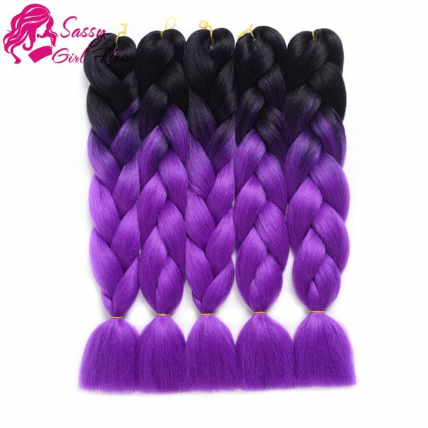 2020 Two Tone Ombre Jumbo Braid Hair Extensions 24inch Synthetic