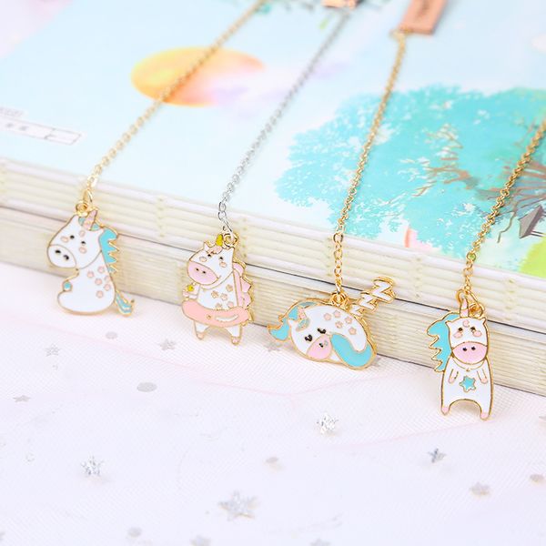 

kawaii unicorn metal bookmark cute animals cactus bookmarks for books paper page marker stationery school supplies