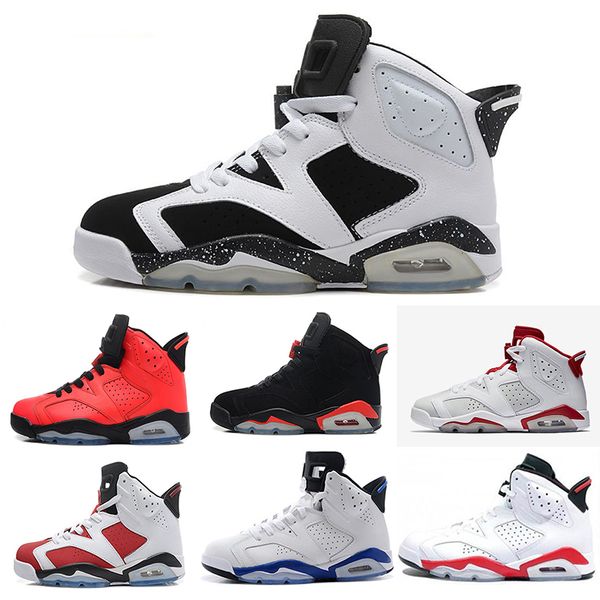 

new 6 vi mens basketball shoes carmine black cat infrared sports blue olympic slam dunk oreo angry bull sneaker sports shoes ing, White;red