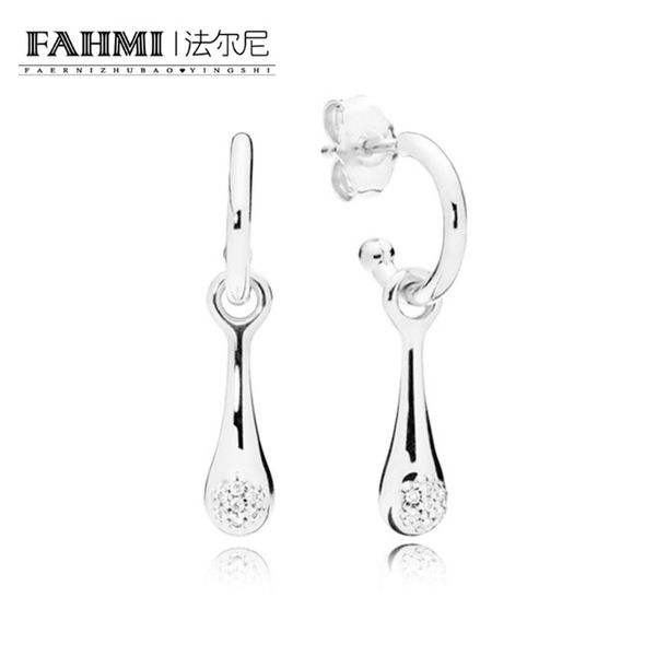 

fahmi 100% 925 sterling silver charm 297357cz-1 modern lovepods earring studs original women's fashion jewelry, Golden;silver