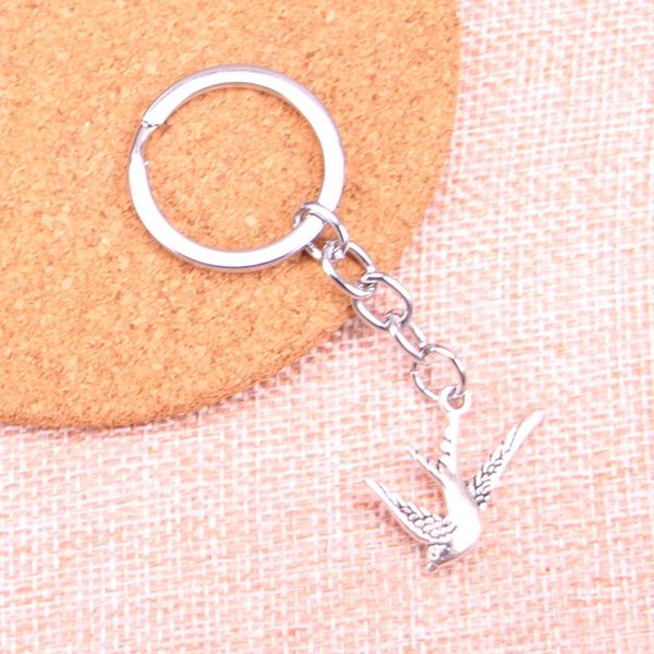 

new arrival flying swallow bird charm pendant keychain key ring chain accessories jewelry making for gifts, Silver