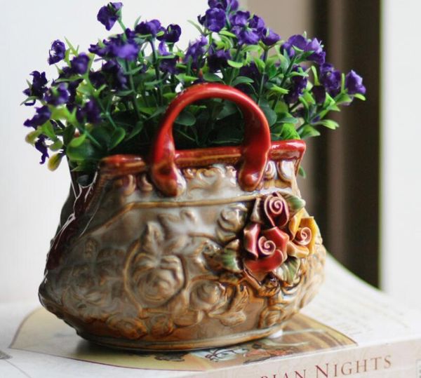 2019 Ceramic Small Vintage Flowers Baskets Vase Home Decor Crafts Room Decoration Handicraft Porcelain Figurines Wedding Decorations From Dong1226