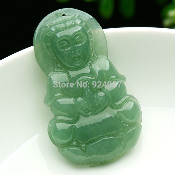 

a cargo of oil green jade a buddha goodness guanyin authentic burma pendant, Silver