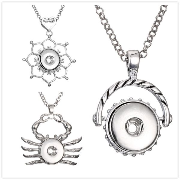 

newst 3 стили краб сердце 18 мм оснастки кнопки подвески ожерелье fit 18 мм оснастки кнопки ювелирные изделия, Bronze;silver