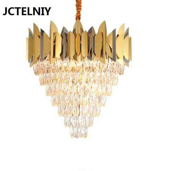 

New crystal chandelier postmodern luxury upscale bedroom living room light atmospheric exhibition project villa restaurant lamp