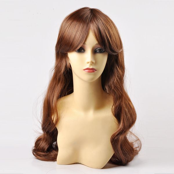 

fashion brown cosplay medium hair party synthetic hair wigs, Black;brown