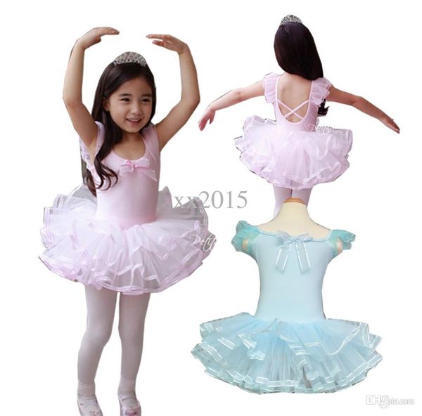 

wholesale-retail girls toddlers kids short sleeve clothes ballet tutu dance dress leotard lovely dancewear party show 3-8ages pink/blue, Black;red