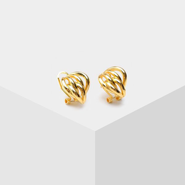 

amorita boutique irregular metal stud earrings, Golden;silver