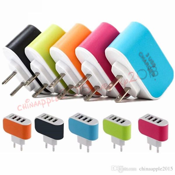 

ес plug сша 3 порта usb зарядное устройство 5v 3.1a адаптер led travel адаптер питания удобный с тройными портами usb для iphone 5 6 7 для с