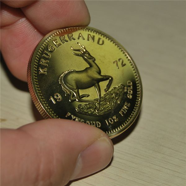 

1972 year south africa krugerrand coin + no copy,wholesale 50pcs/lot dhl gold clad round big souvenir coin