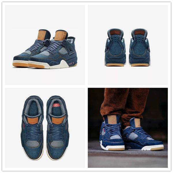 

NEW 2019 With Box 4 Blue Jeans Denim x Jiont Limited Men's Basketball Shoes for Top 4s Flight Fashion Sports Sneakers Size 7-13