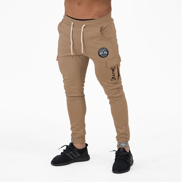 

men fitness pant bodybuilding workout cotton jogger sweatpants, Black