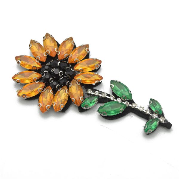 

20 шт. / лот цветок патчи блестки стразами бусины цветы аппликации патчи брошь для одежды обувь и сумка, Black