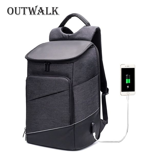 New Men Oxford 16/" Laptop Backpack With USB Port Travel School Bags Anti-Theft