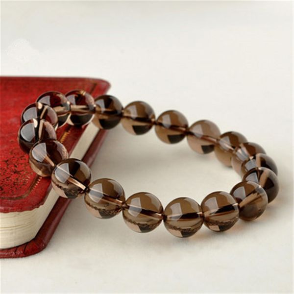 

drop shipping natural material energy stones smoky quartz bracelets round beads bangle -coloured citrine crystal jewelry love, Golden;silver