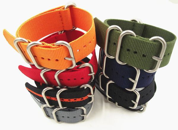 

wholesale 10pcs/lot heavy duty nylon straps 18mm 20mm 22mm 24mm nylon watch band nato strap zulu strap watch, Black;brown