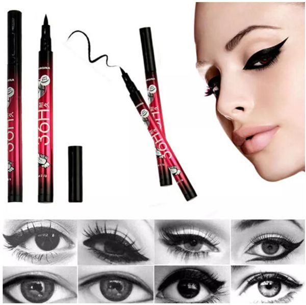 Großhandel Heißer Verkauf Schwarz Wasserdicht Flüssig Eyeliner Make Up Beauty Comestics Langlebige Eye Liner Bleistift Make-Up Werkzeuge für Lidschatten