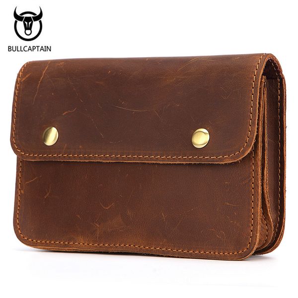 

fashion crazy horse leather male waist packs small phone pouch bags waist bag zipper travel fanny pack belt bags unisex