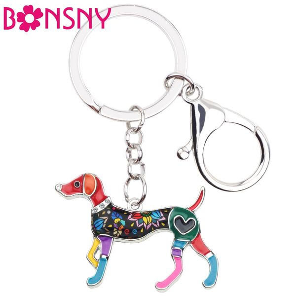 

weveni statement metal enamel whippet dog key chains keychains rings cartoon animal jewelry for women girls bag car purse charms, Silver