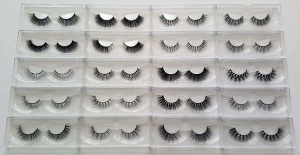 

1 pack 20 styles selectable fast dhl ems oem/custom acceptable 3d multi-layered real mink hair fur eyelashes messy eye lashes
