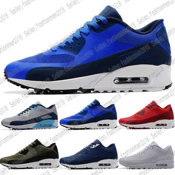 

[With box] Newest 90 Ultra 2.0 Running Shoes Men Essentia l Black Red White Blue Sports Trainer Surface Mesh Breathable Men Shoes