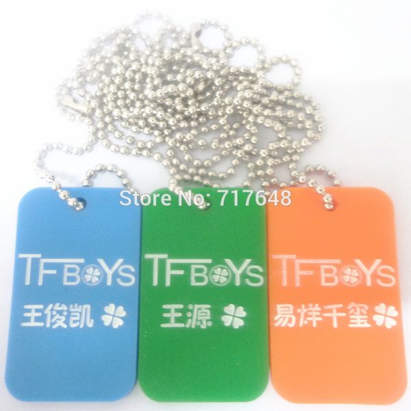 

1pc tfboys id tag wristband silicone bracelets, White