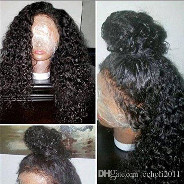 

kinky curly 360 lace frontal wigs for black women 2019 products 360 lace wig 130%denstiy, Black;brown