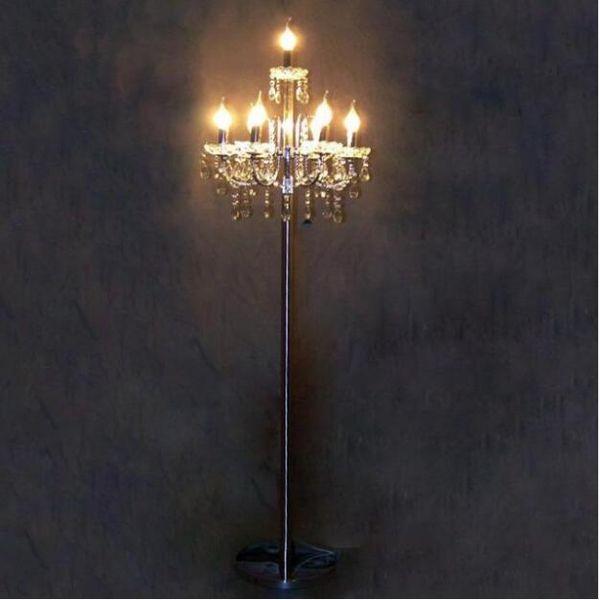 2019 Svitz Antique Big Led Silver Floor Lamp Tall Standing Lamp For Wedding Candelabra Modern Candle Holders Bedroom Led Floor Light Abajur From