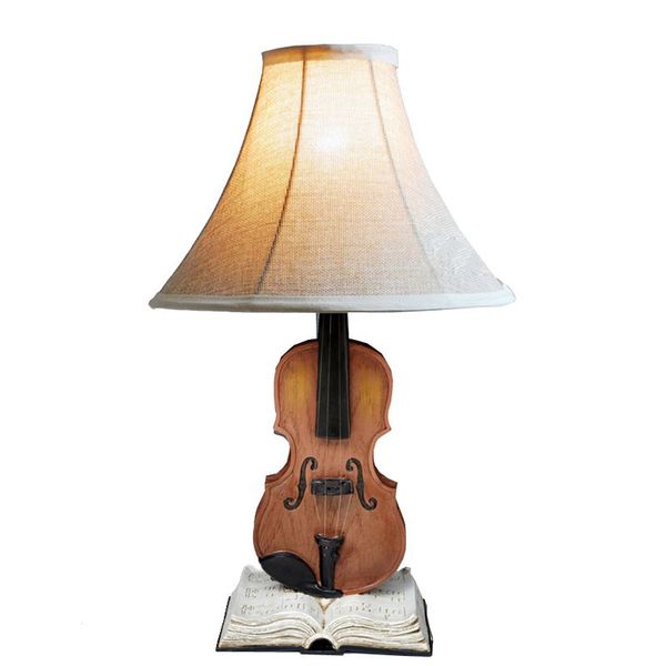 Oovov Creative Violin Bedside Desk Lamps Cute Vintage Kids
