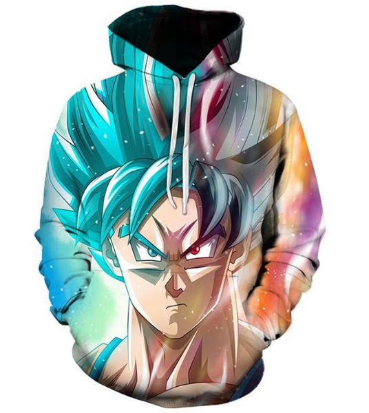 

новые моды для женщин / мужчин аниме dragon ball супер saiyan красочные harajuku стиль смешно 3td печати случайные толстовки унисекс плюс ра, Black