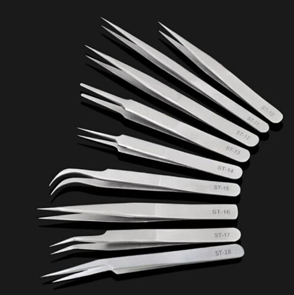 

wholesale stainless steel eyebrow tweezer false eyelash auxiliary repair tools hyperfine high precision anti acid tweezers