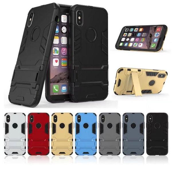 

arrival phone cases for iphone x 8 7 plus 6s tpu + pc invisible bracket phone case