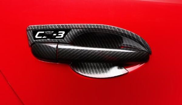 ABS di alta qualità cromato in fibra di carbonio stile 8 pezzi maniglia della portiera dell'auto copertura decorativa della protezione + 4 pezzi ciotola maniglia per Mazda CX-3 2015-2019