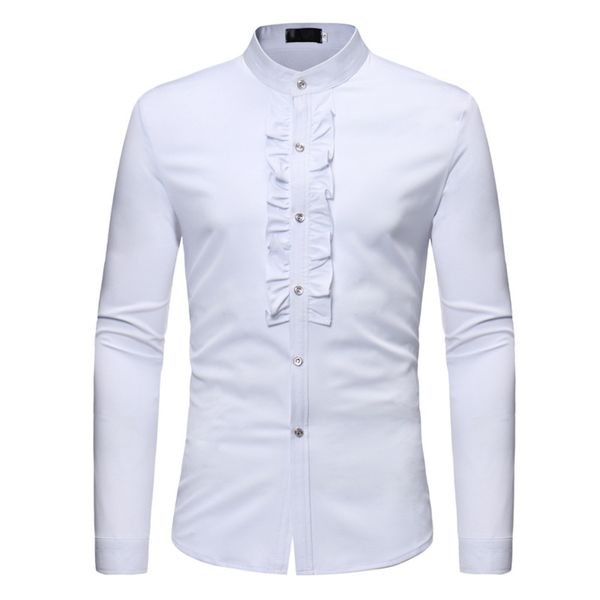 Vestido masculino camisas inglaterra camisa casual homens blusa de estilo de casamento harajuku vestuário tops novidade flores decoração elegante night club blusa